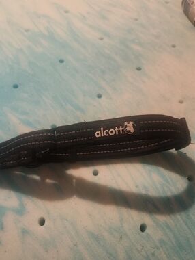 Alcott Black Padded Dog Collae with Logo Sz Large
